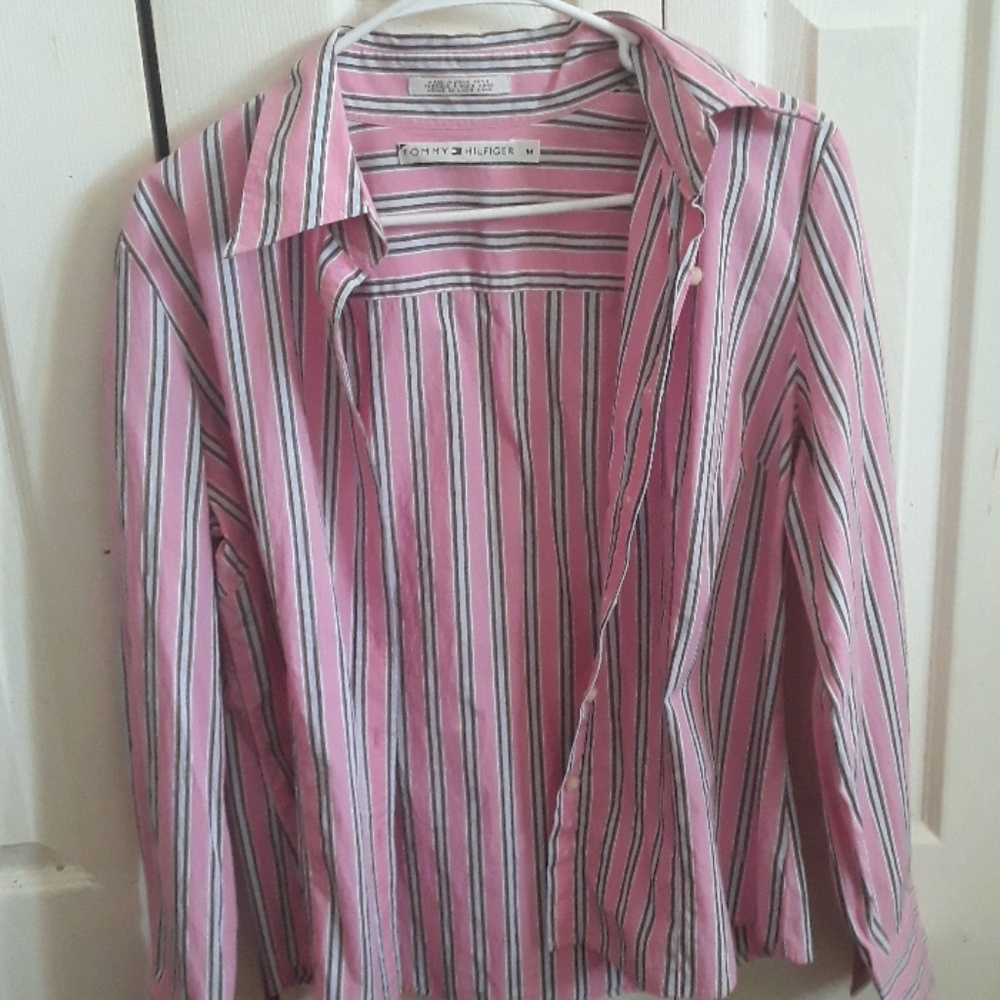 Tommy Hilfiger pink  stripped dress shirt